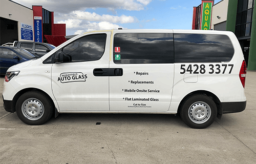 Our branded mobile windscreen van