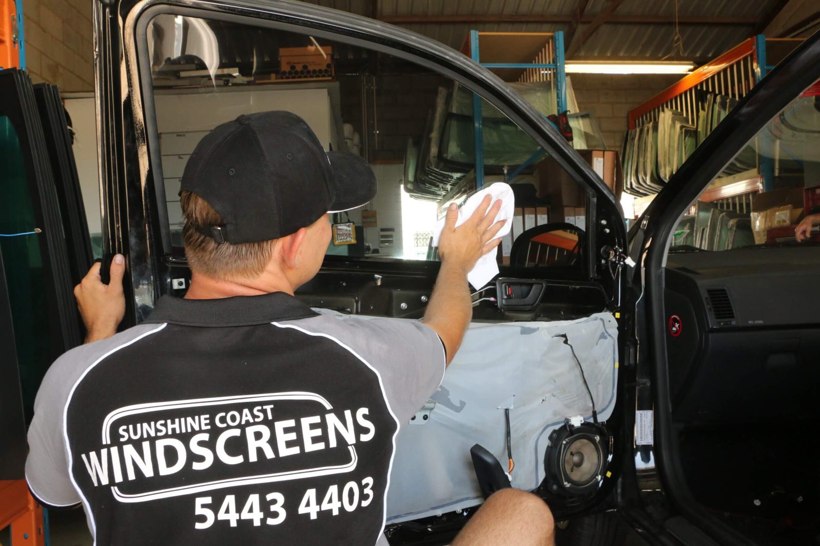 Inside the Morayfield Auto Glass workshop, Caboolture South